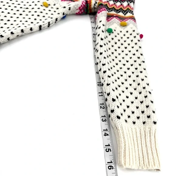 Talbot Carnival Fair Isle Pom Pom Button Back Woolen Sweater - Picture 9 of 11